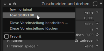 Darktable: Ausschnitt für Kachel zuschneiden